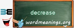 WordMeaning blackboard for decrease